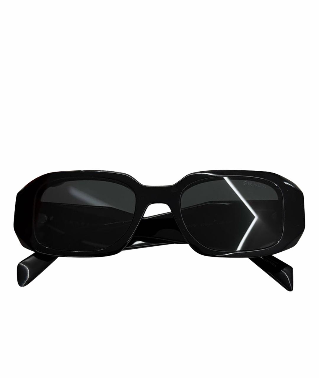 PRADA Черные пластиковые солнцезащитные очки, фото 1