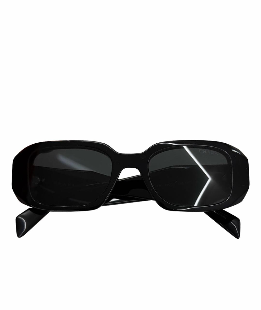 PRADA Черные пластиковые солнцезащитные очки, фото 8