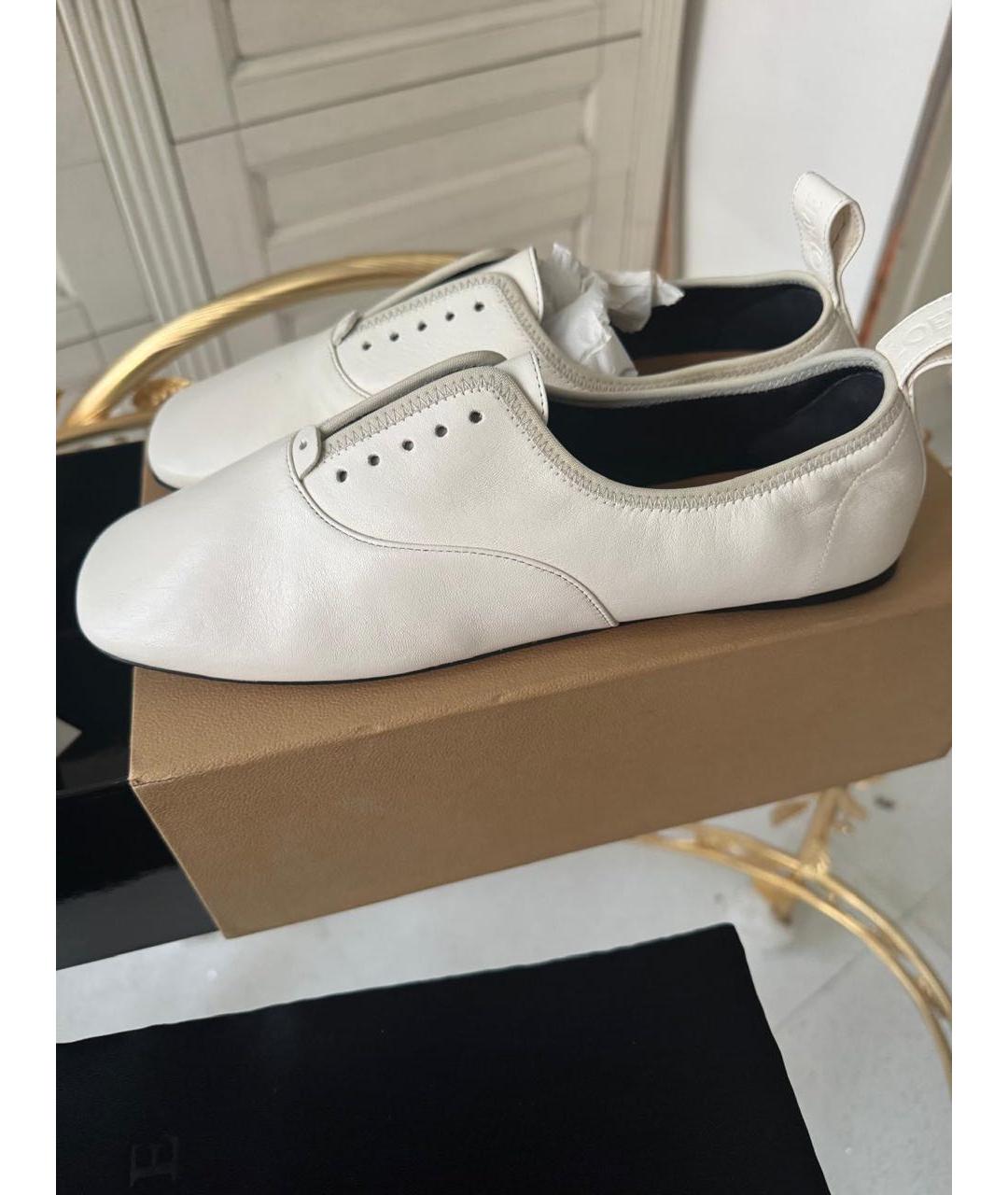 LOEWE Белые кожаные брогги и оксфорды, фото 8