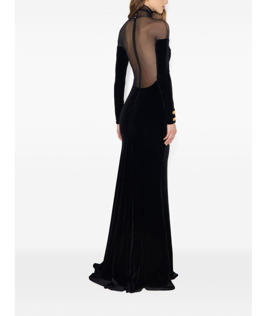 ELISABETTA FRANCHI Черное полиэстеровое вечернее платье, фото 4