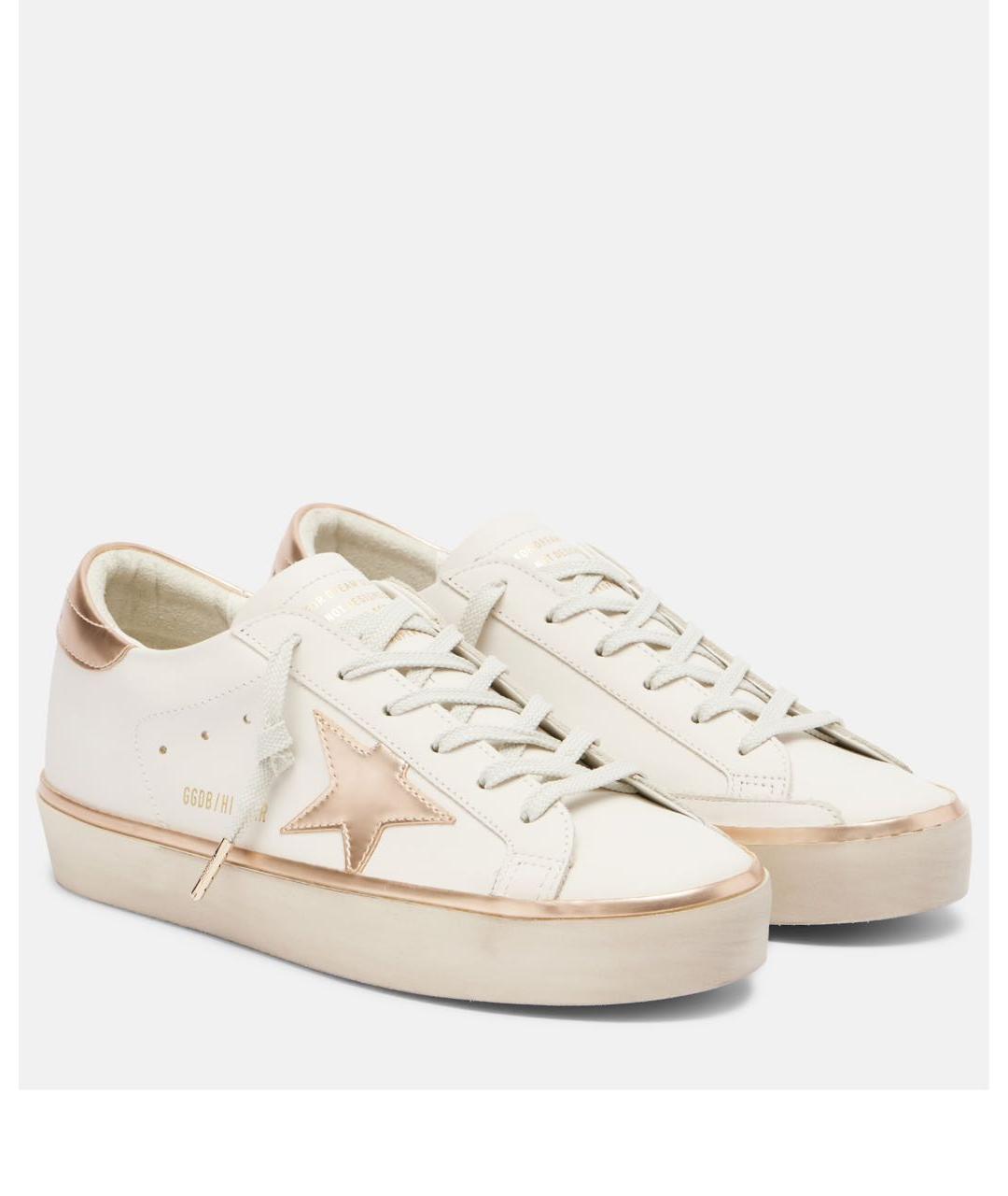 GOLDEN GOOSE Бежевые кожаные кеды, фото 4