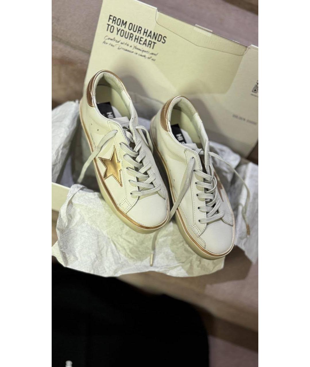 GOLDEN GOOSE Бежевые кожаные кеды, фото 3