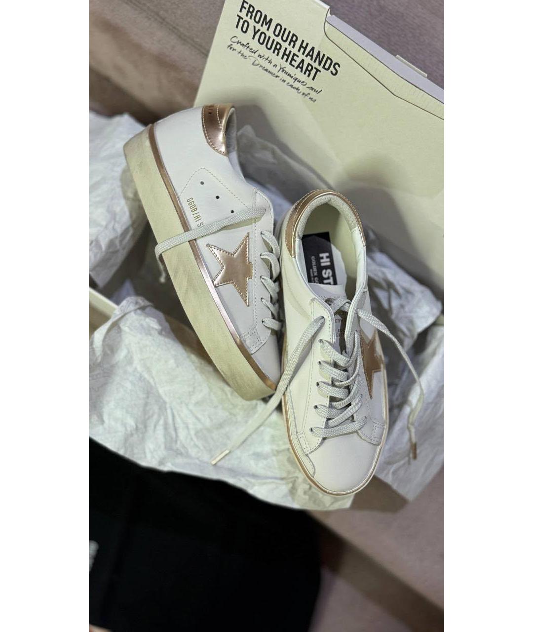 GOLDEN GOOSE Бежевые кожаные кеды, фото 2