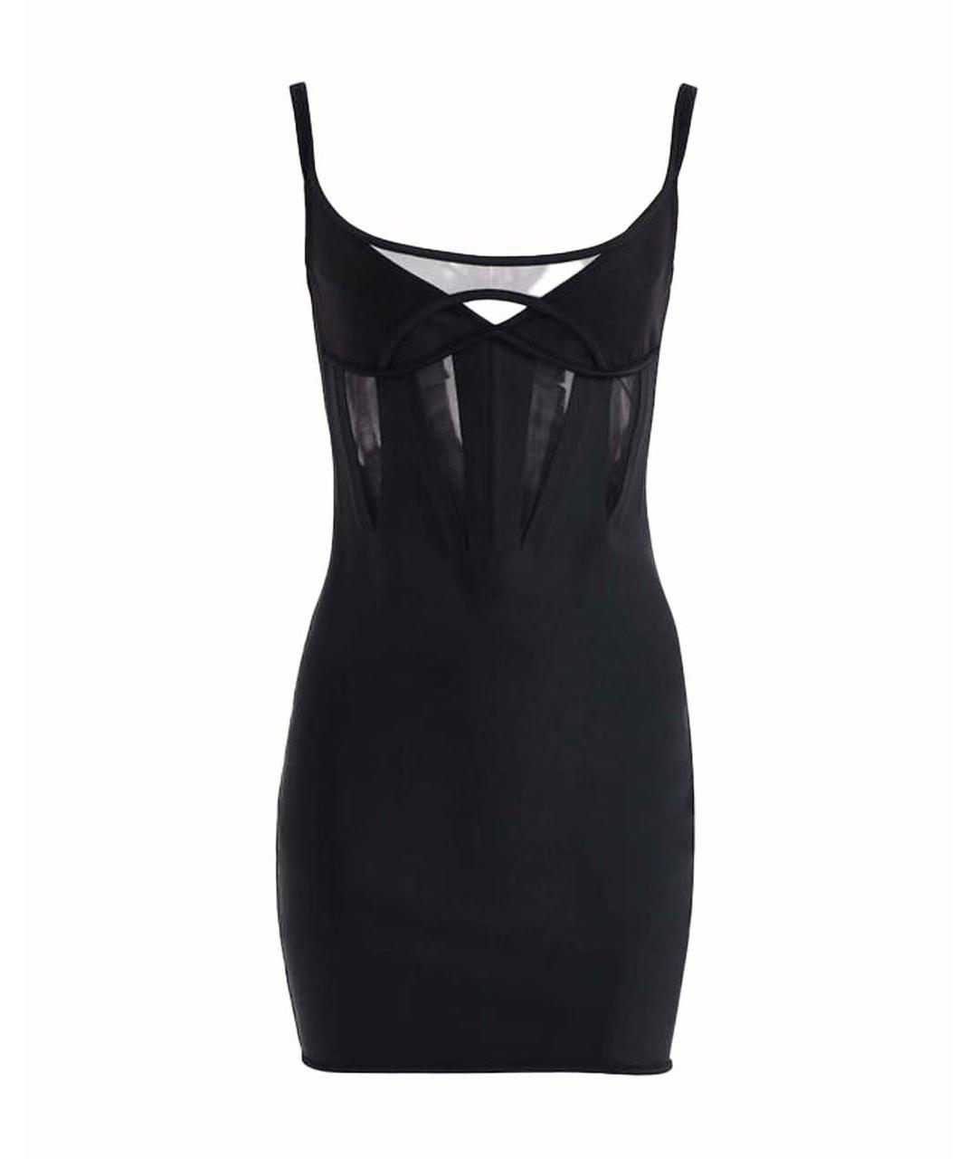 MUGLER Черное синтетическое вечернее платье, фото 1