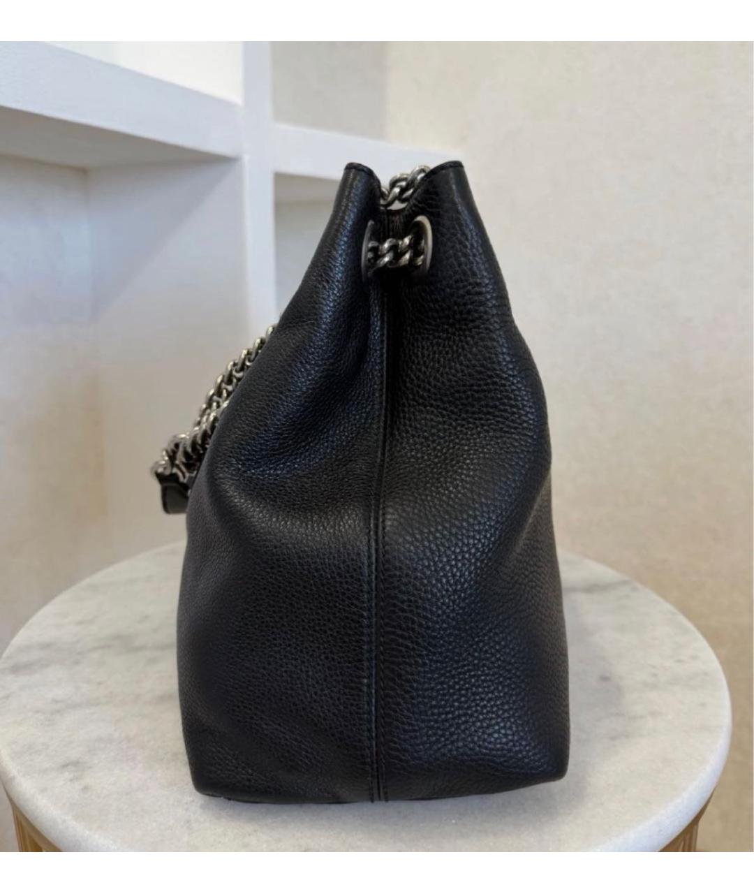 GUCCI Черная кожаная сумка тоут, фото 5