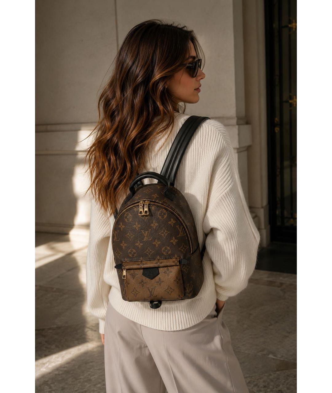 LOUIS VUITTON Коричневый рюкзак из канвы, фото 2