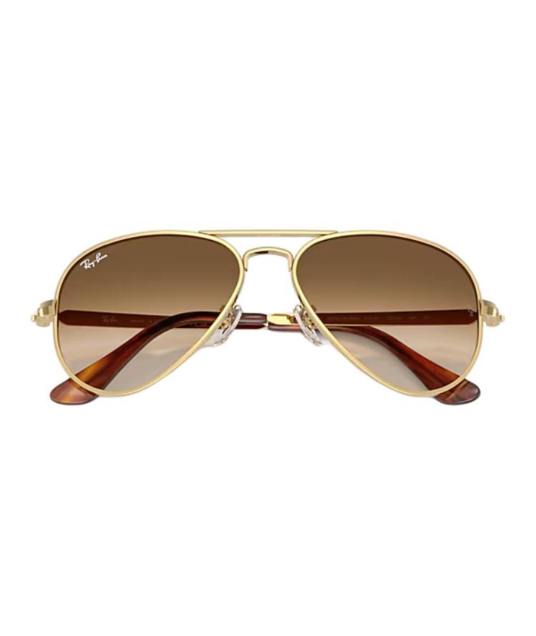 RAY BAN Золотые металлические солнцезащитные очки, фото 5