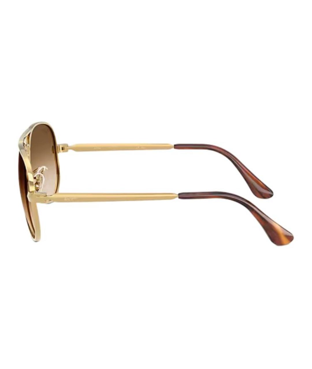 RAY BAN Золотые металлические солнцезащитные очки, фото 3