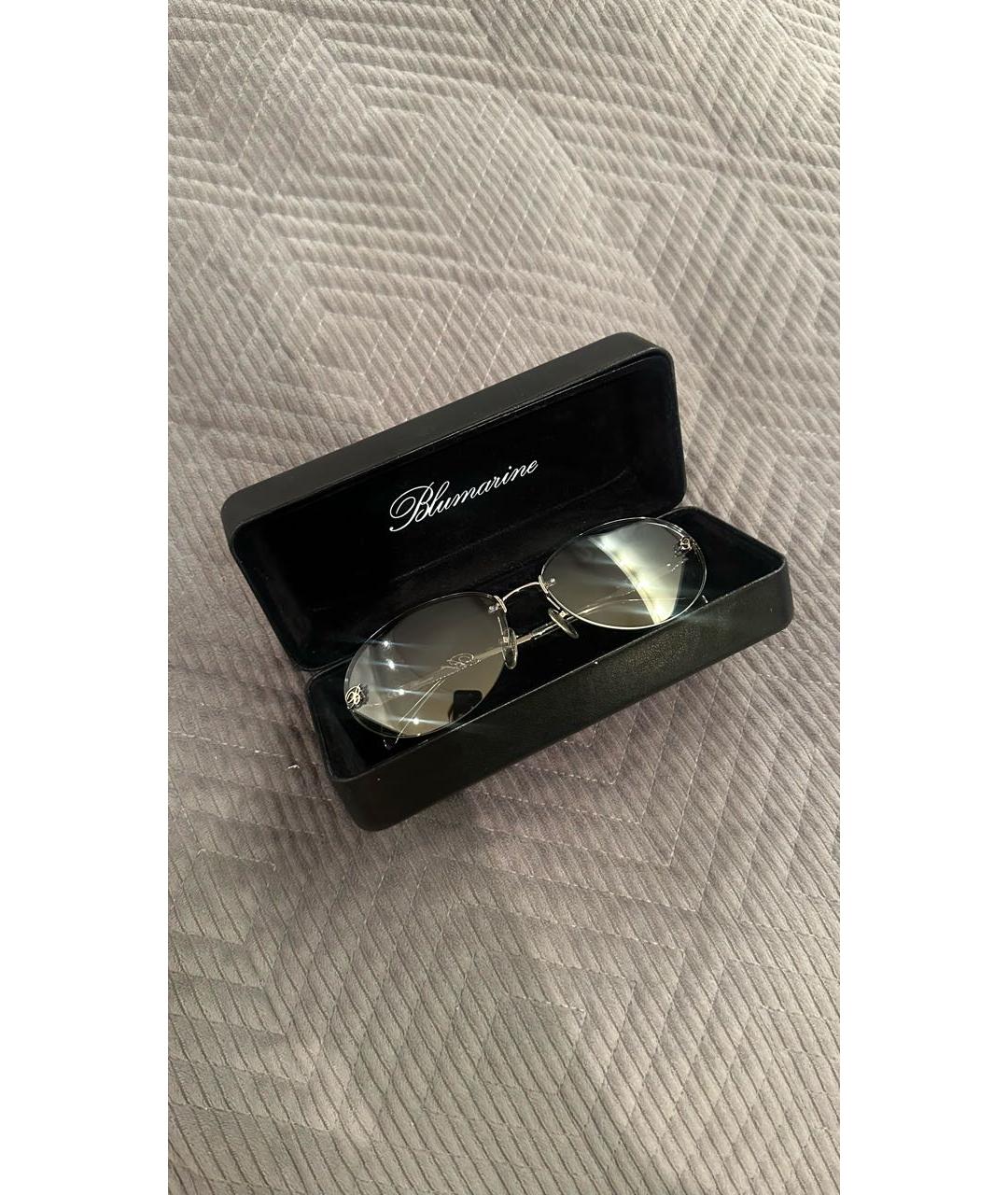 BLUMARINE Серые металлические солнцезащитные очки, фото 2