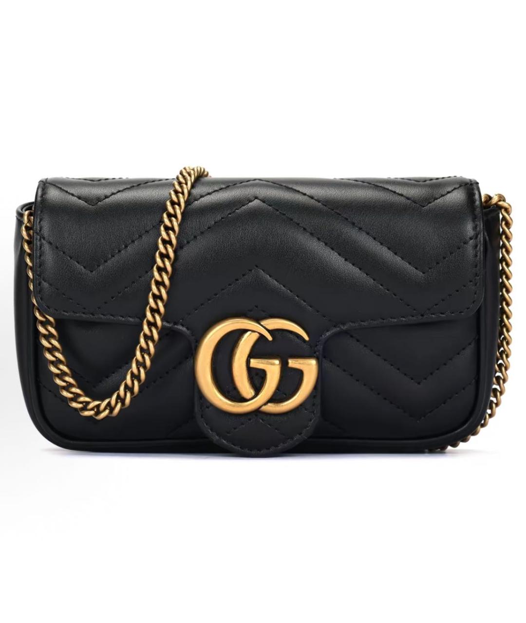 GUCCI Черная кожаная сумка через плечо, фото 8