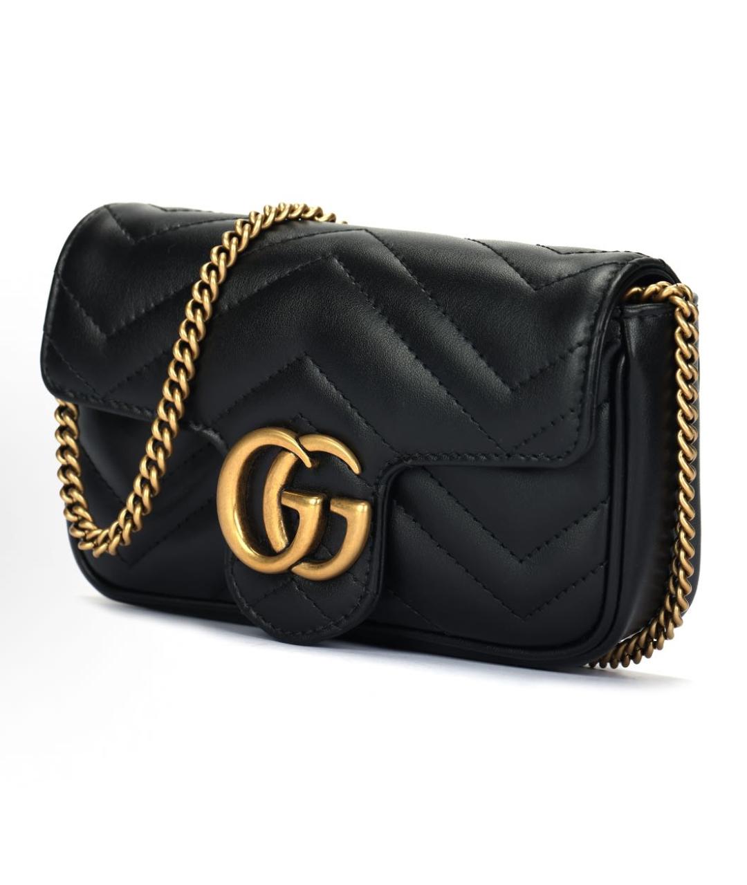 GUCCI Черная кожаная сумка через плечо, фото 2