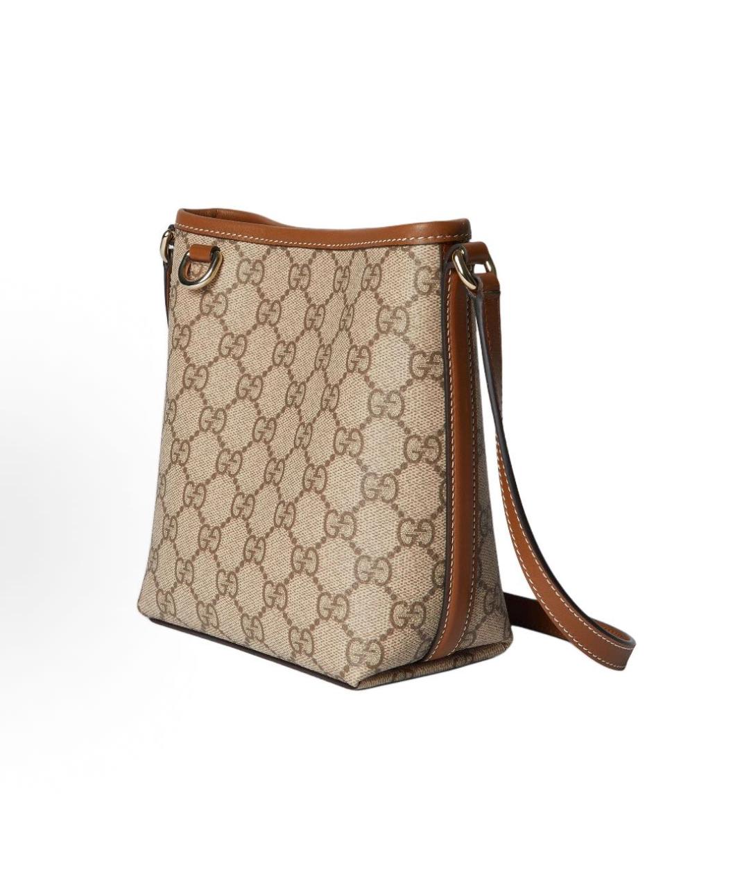 GUCCI Бежевая сумка через плечо из канвы, фото 2