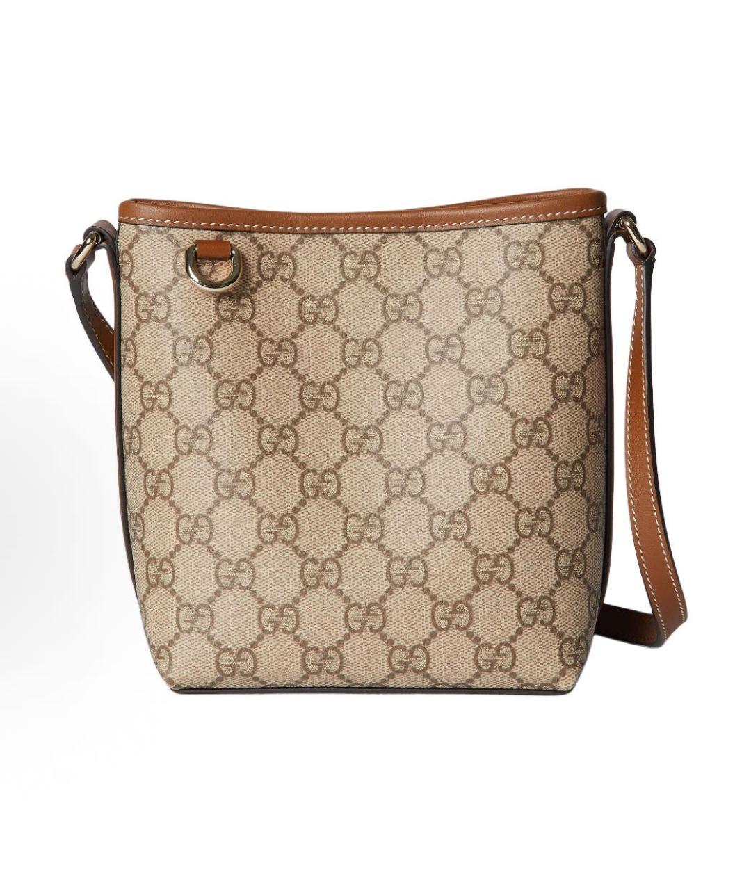 GUCCI Бежевая сумка через плечо из канвы, фото 7