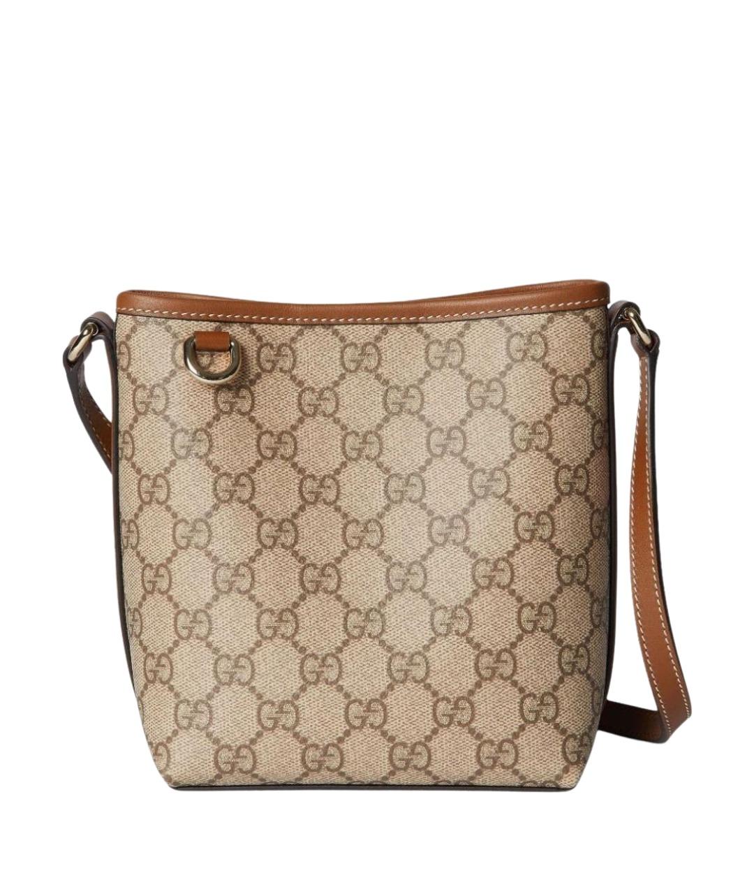 GUCCI Бежевая сумка через плечо из канвы, фото 1
