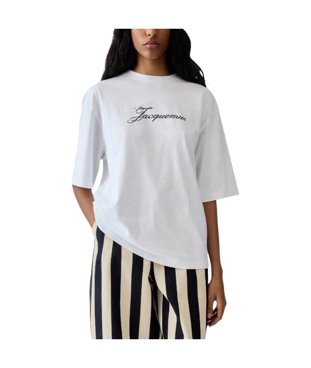 JACQUEMUS Белая футболка, фото 3