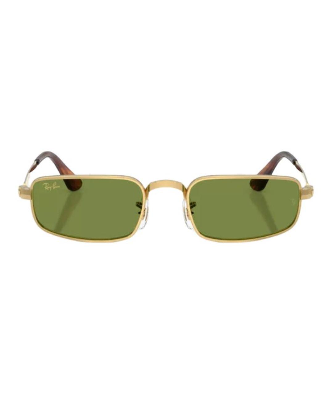 RAY BAN Золотые металлические солнцезащитные очки, фото 2