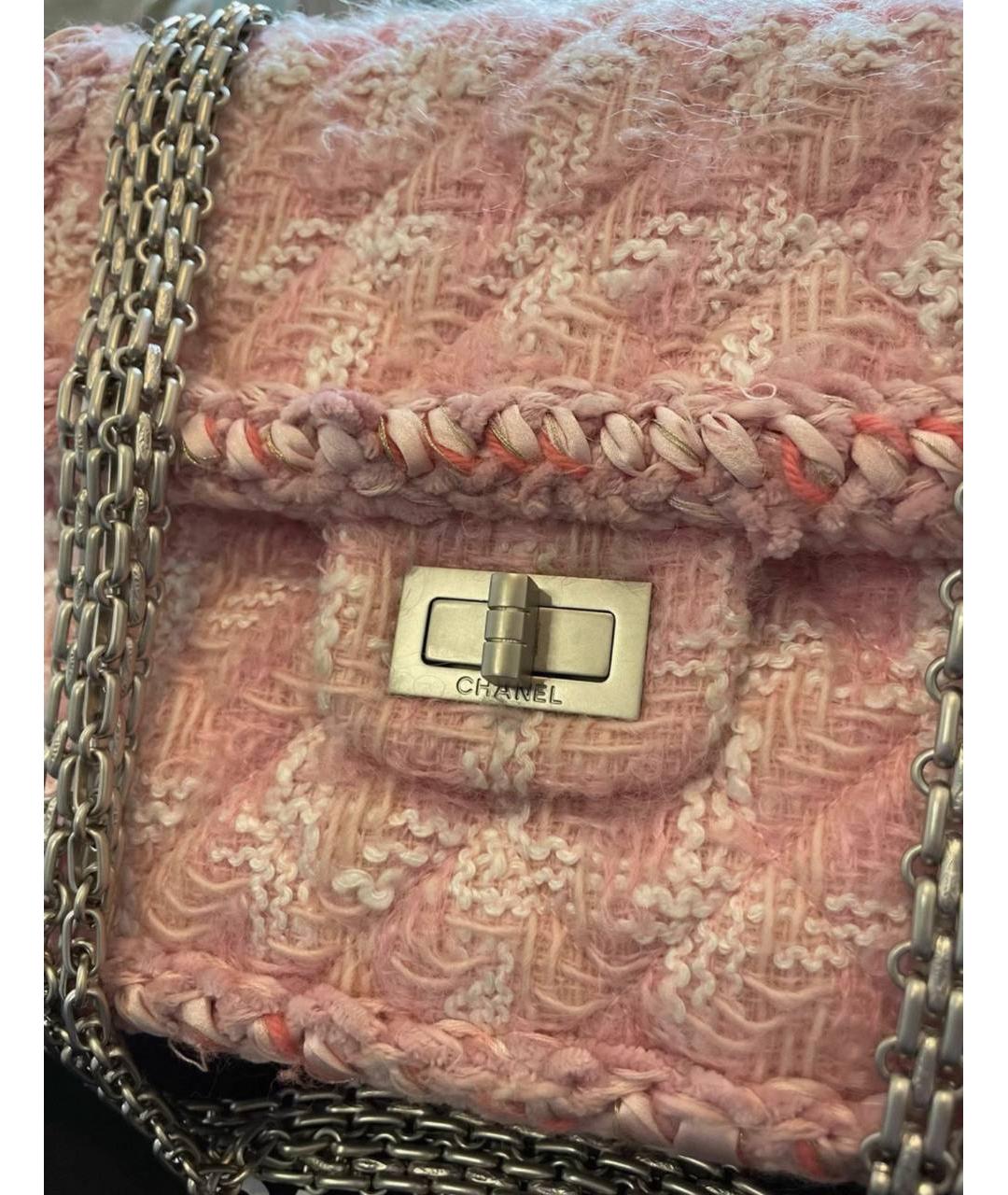 CHANEL Розовая твидовая сумка через плечо, фото 6