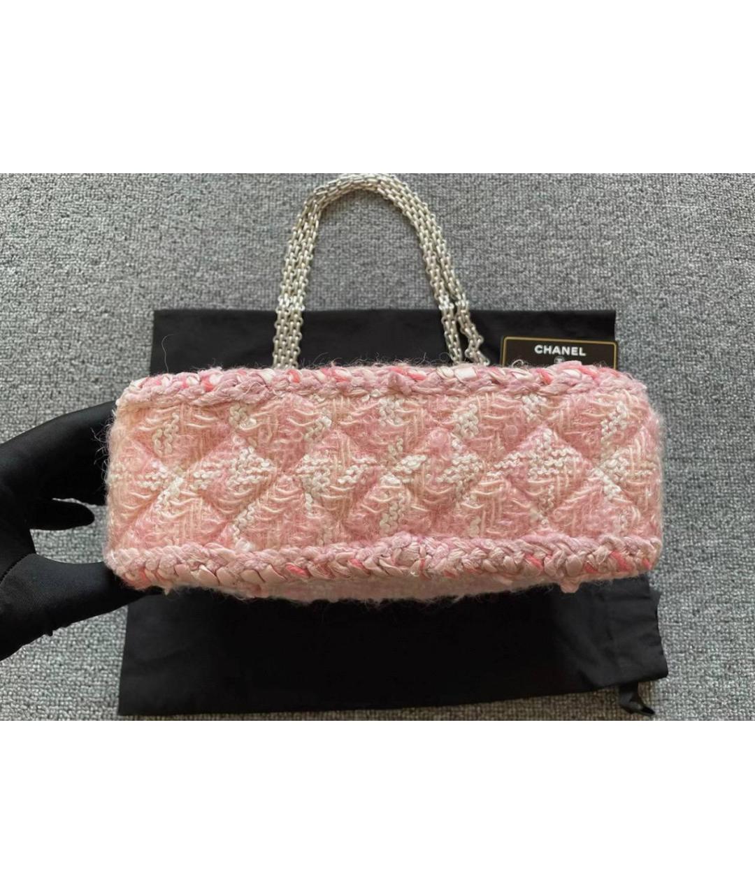 CHANEL Розовая твидовая сумка через плечо, фото 4