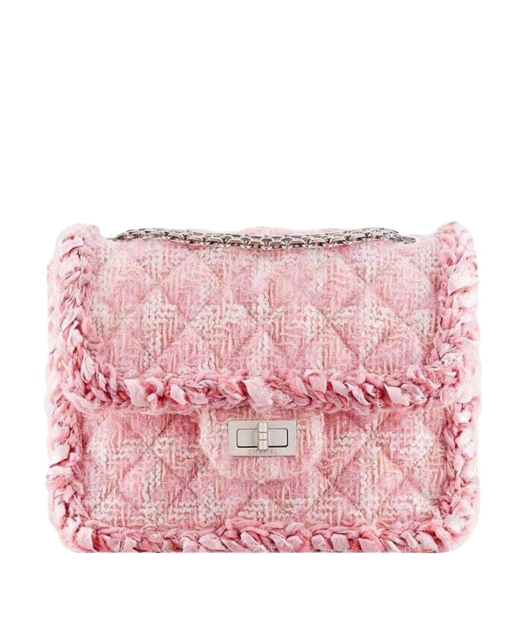 CHANEL Розовая твидовая сумка через плечо, фото 1