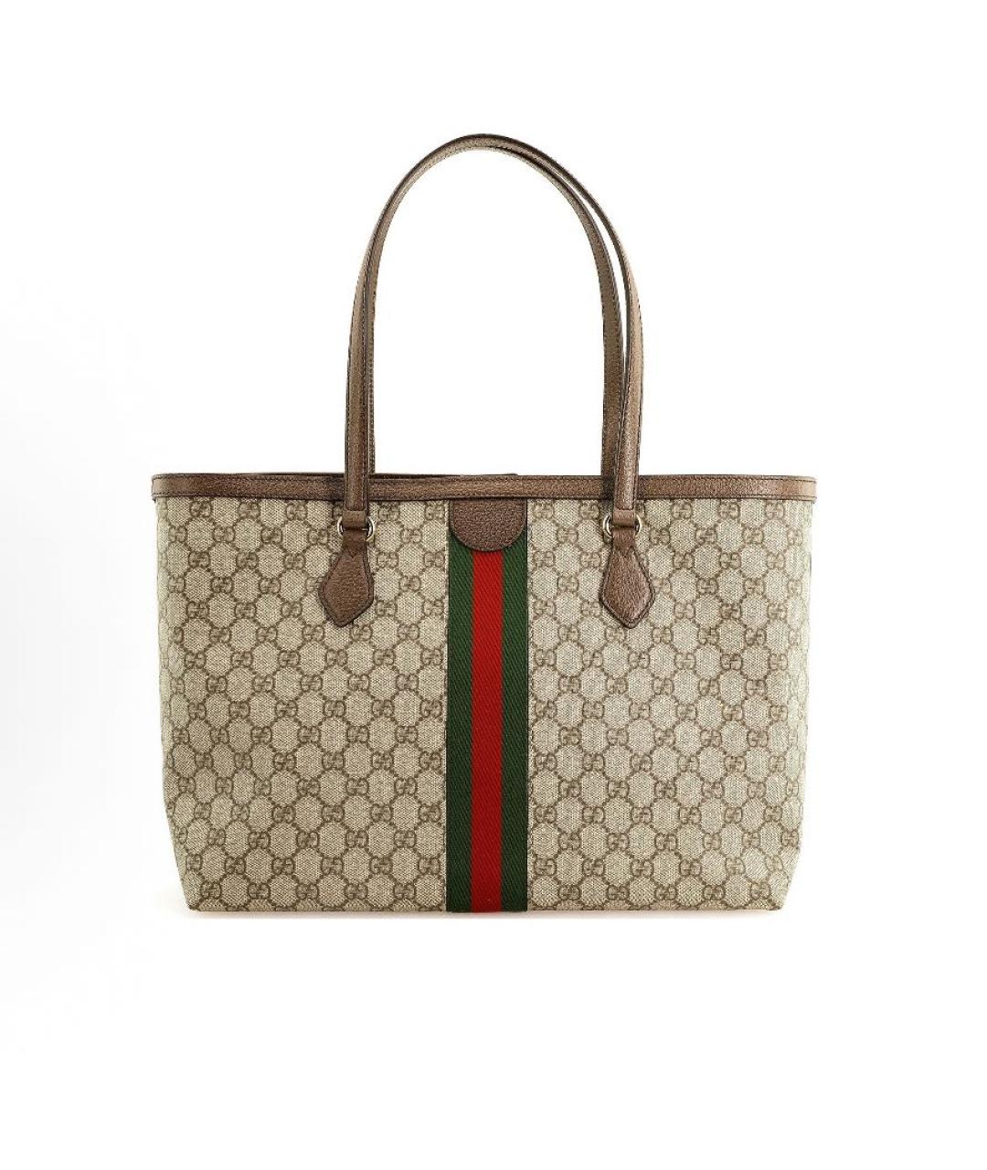 GUCCI Бежевая сумка тоут из канвы, фото 3