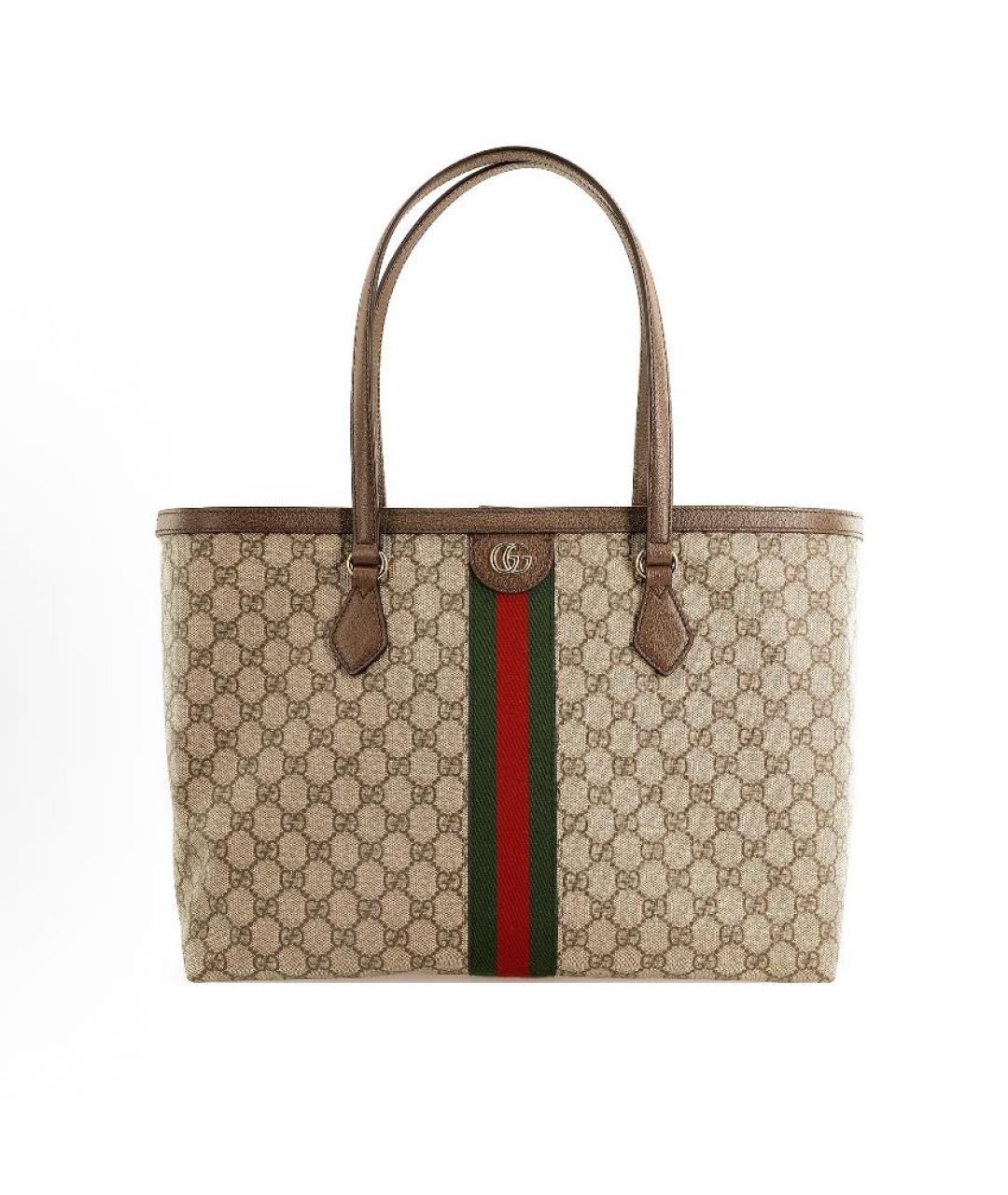 GUCCI Бежевая сумка тоут из канвы, фото 8