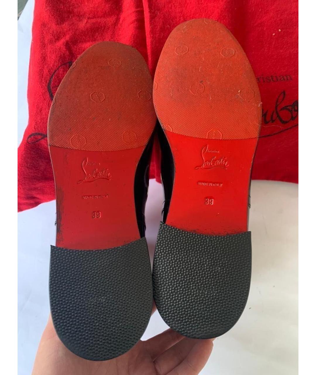 CHRISTIAN LOUBOUTIN Темно-синие кожаные полусапоги, фото 6
