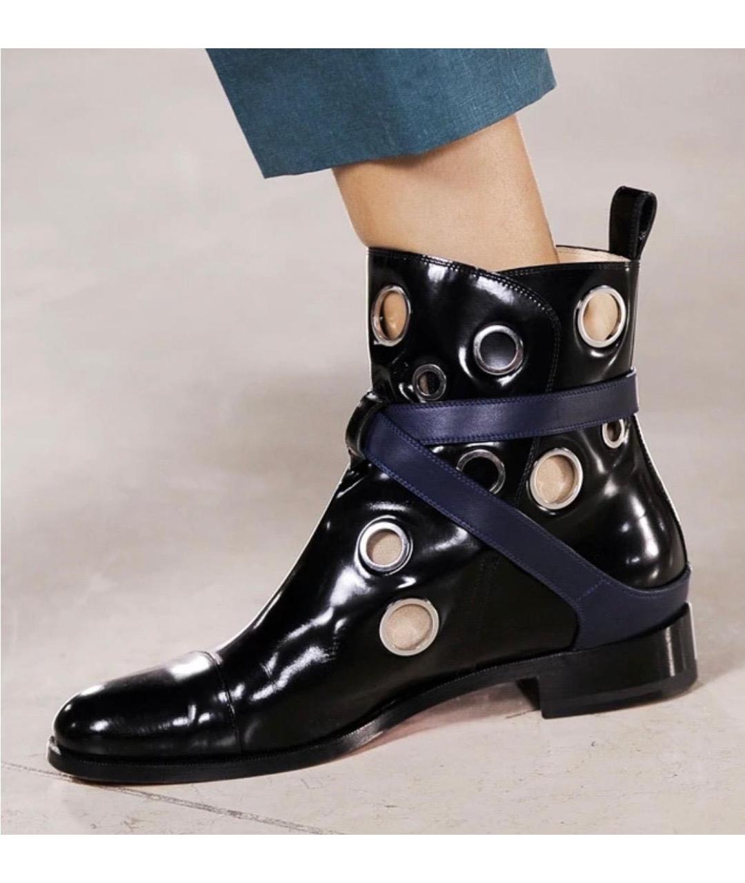 CHRISTIAN LOUBOUTIN Темно-синие кожаные полусапоги, фото 7