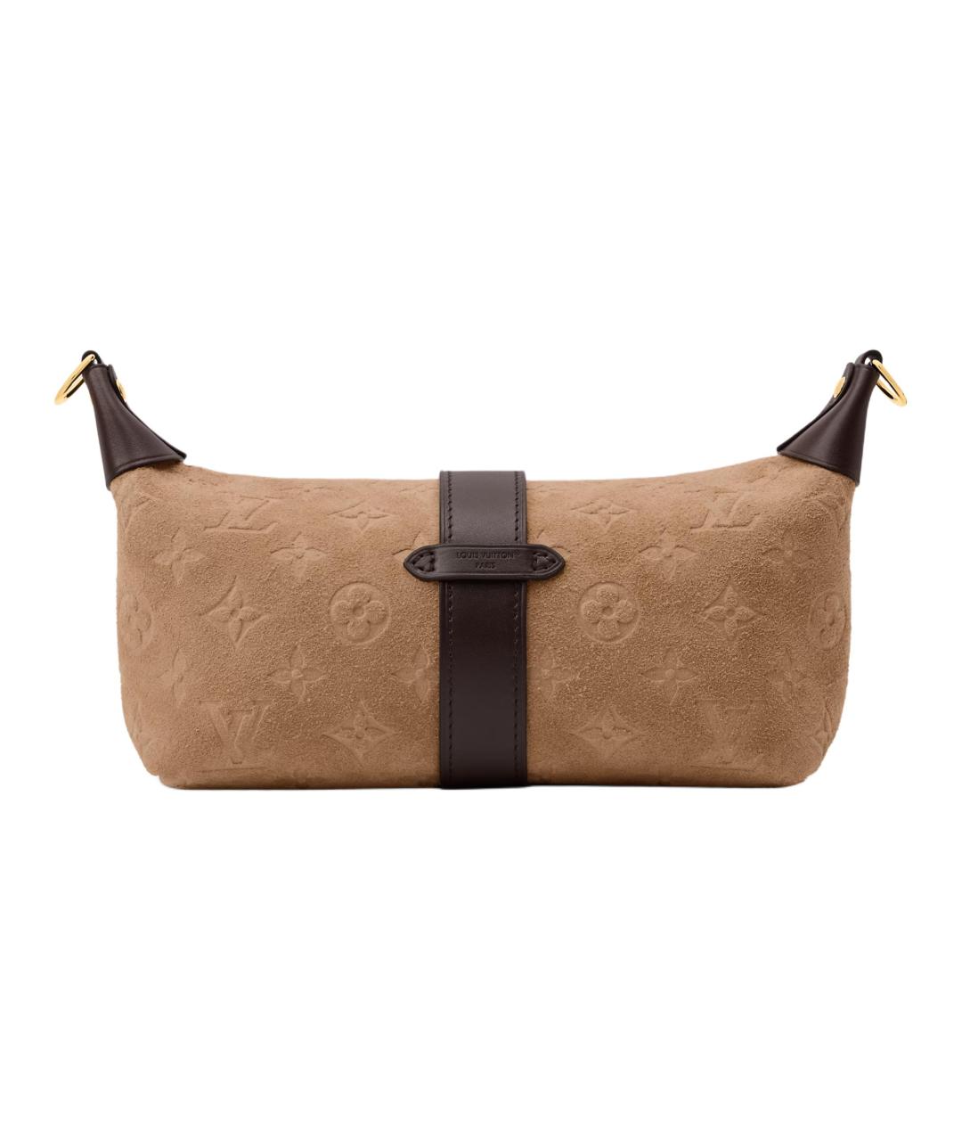 LOUIS VUITTON Коричневая замшевая сумка через плечо, фото 3