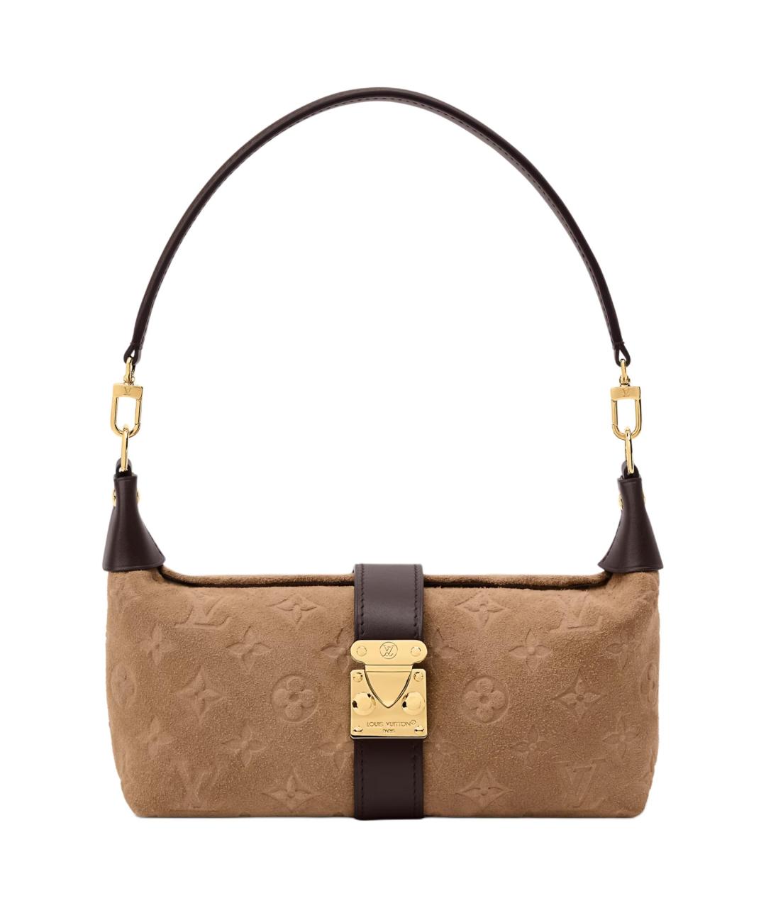LOUIS VUITTON Коричневая замшевая сумка через плечо, фото 1