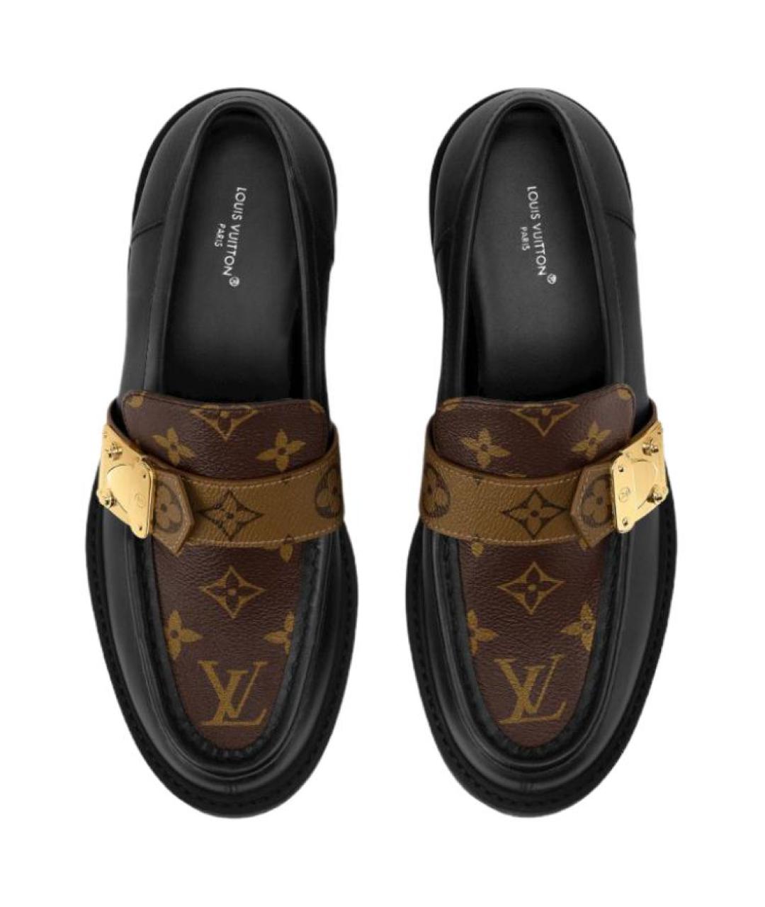 LOUIS VUITTON Коричневые кожаные лоферы, фото 4