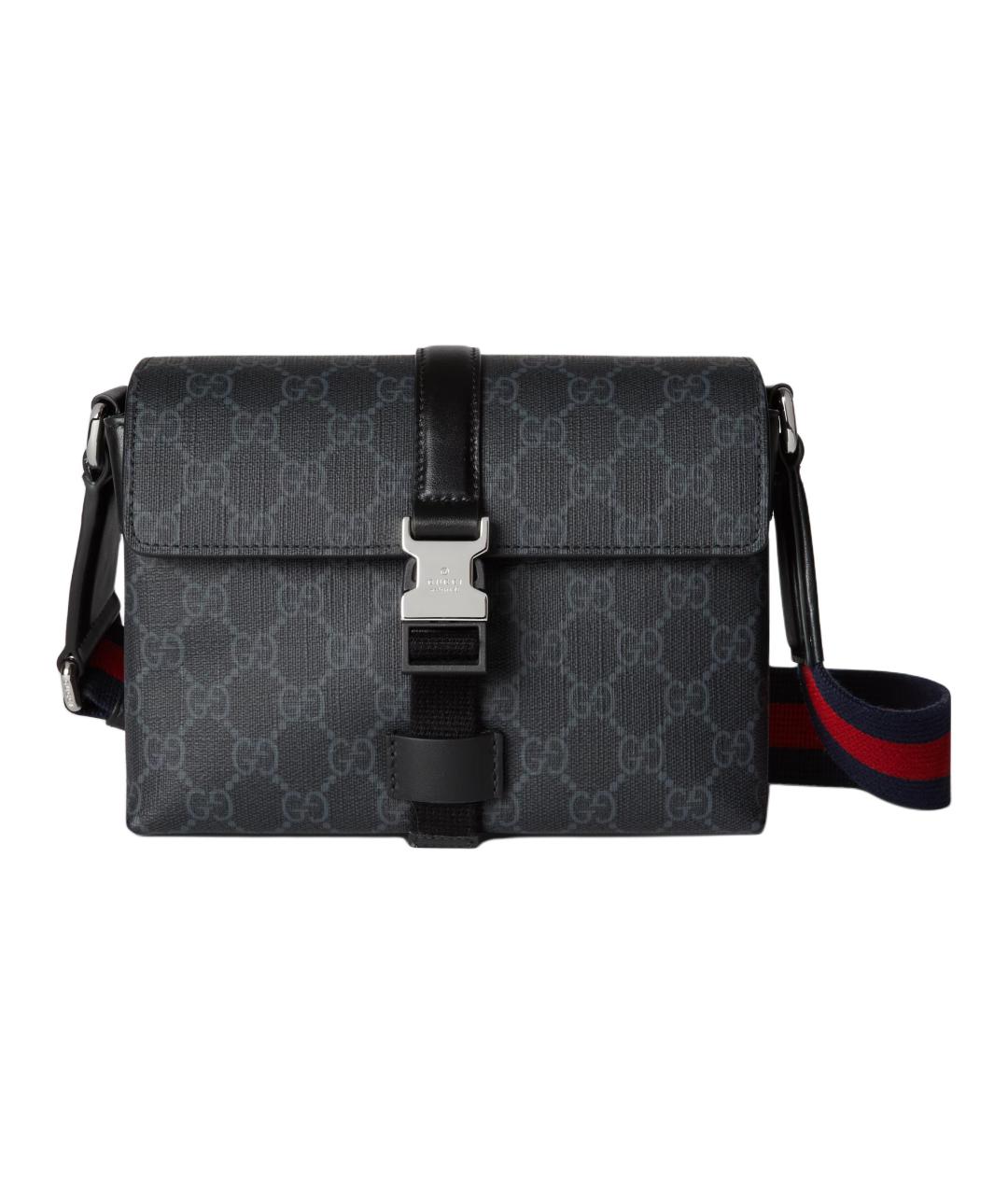 GUCCI Черная сумка на плечо из канвы, фото 1