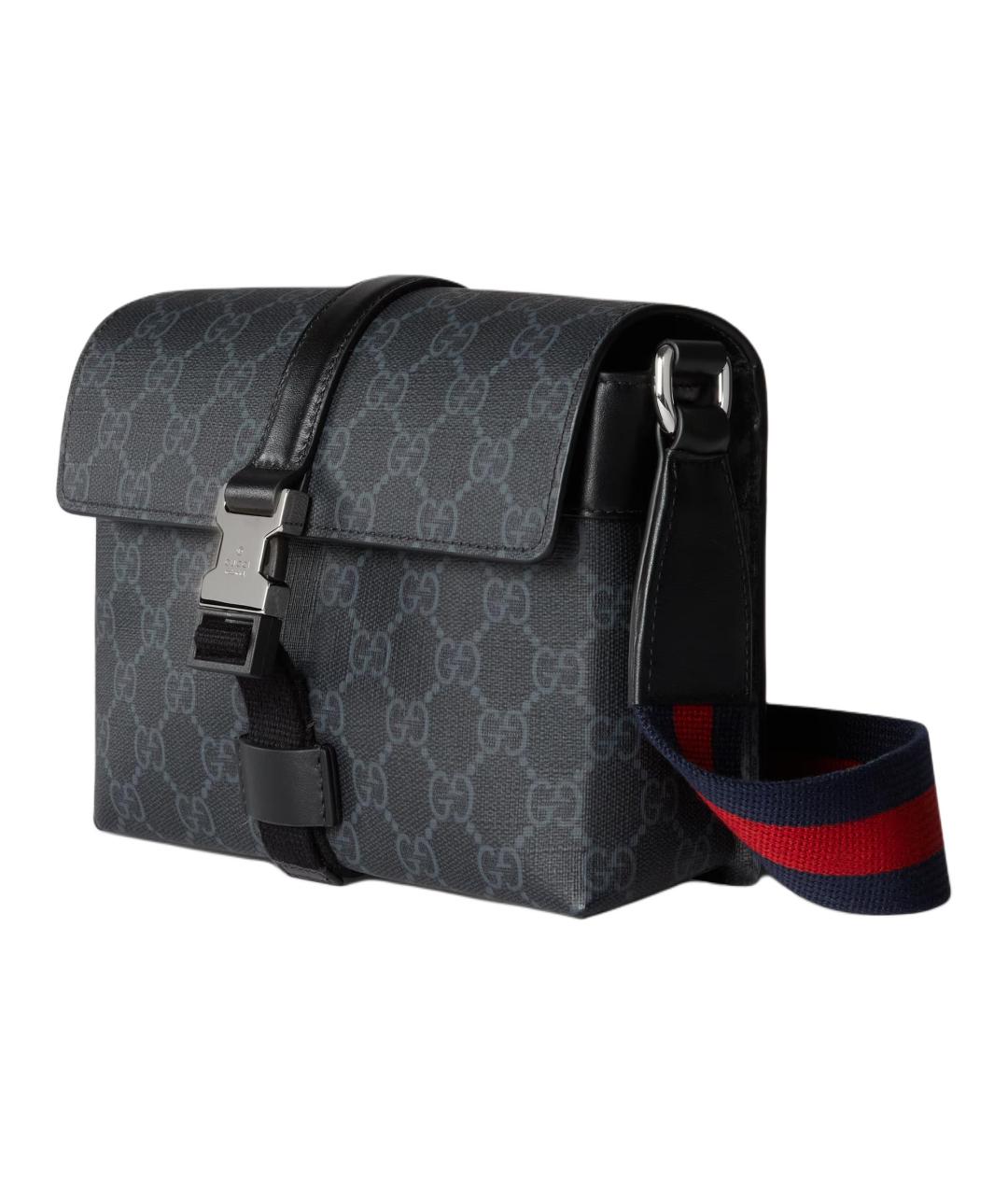GUCCI Черная сумка на плечо из канвы, фото 2