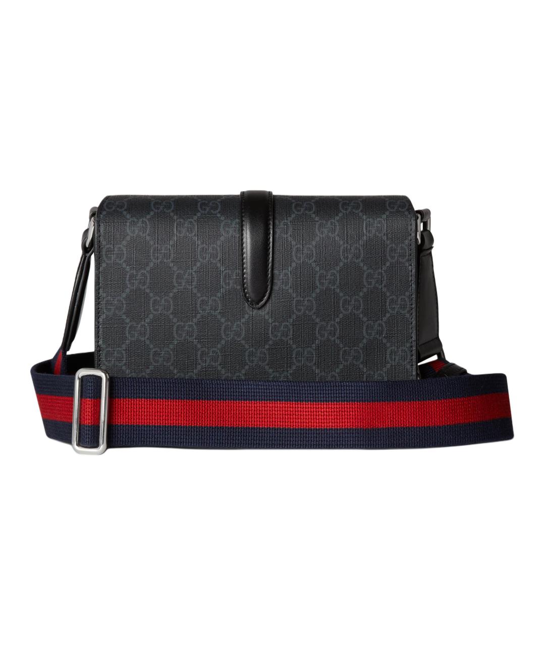 GUCCI Черная сумка на плечо из канвы, фото 4