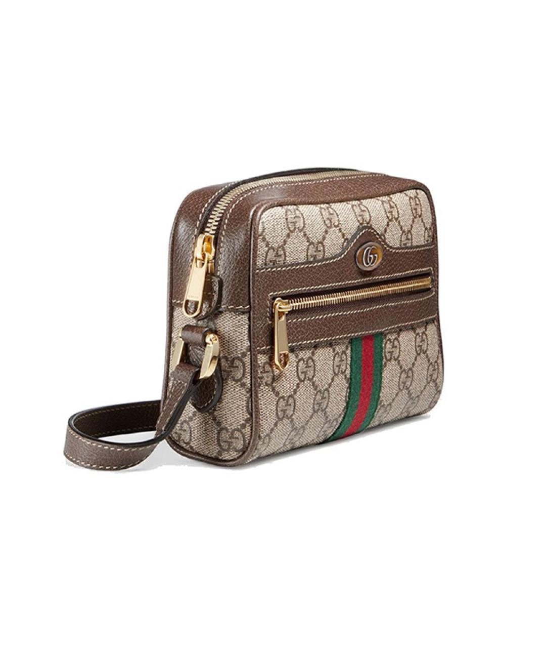 GUCCI Бежевая сумка через плечо из канвы, фото 3