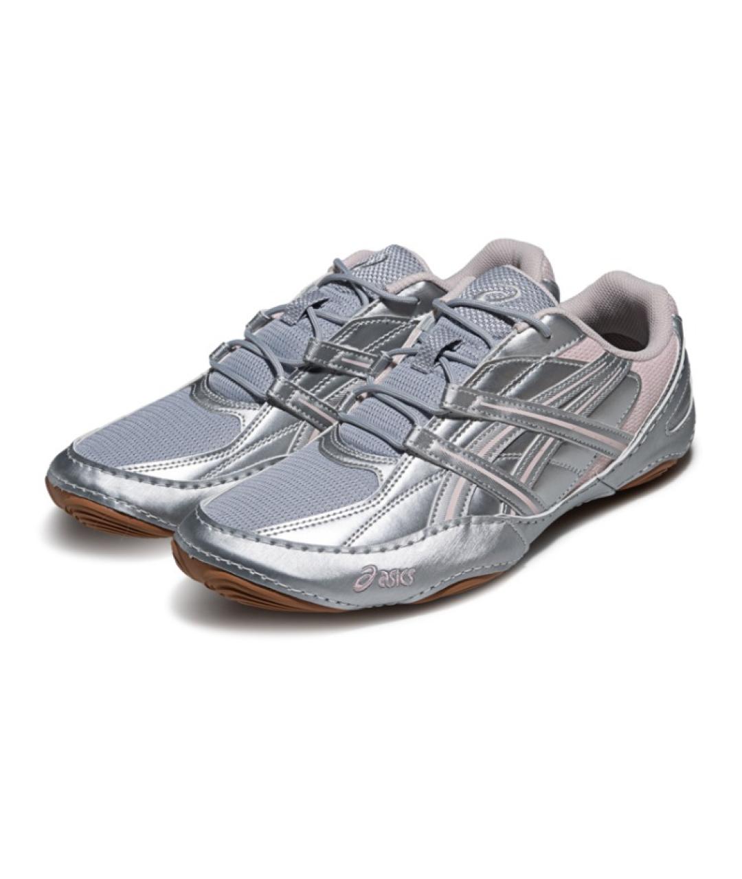 ASICS Серебряные кожаные низкие кроссовки / кеды, фото 3