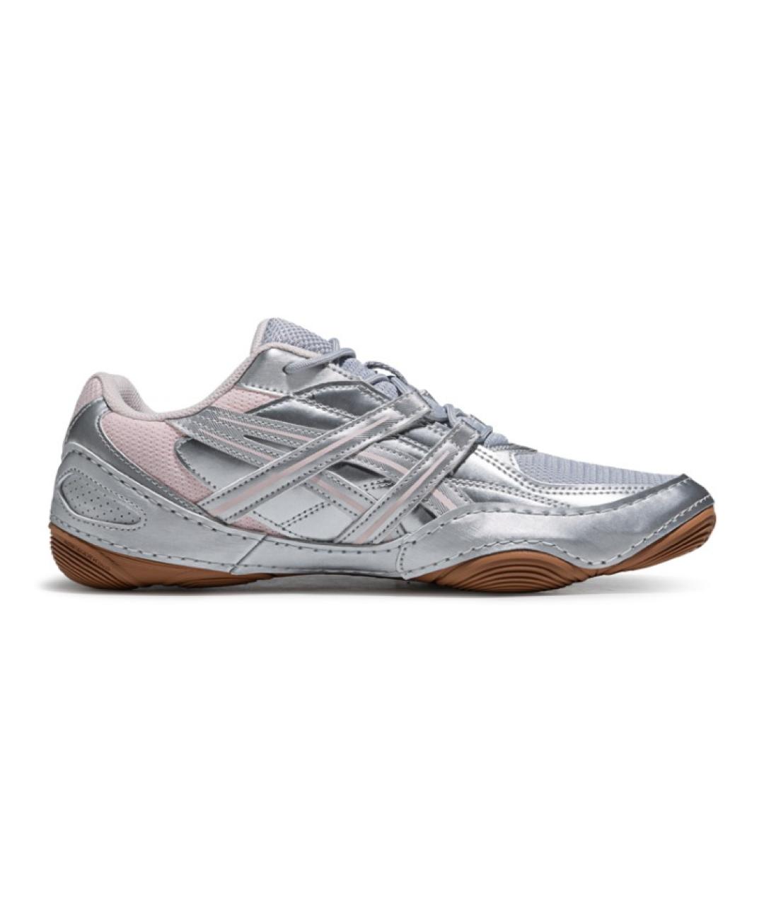 ASICS Серебряные кожаные низкие кроссовки / кеды, фото 2