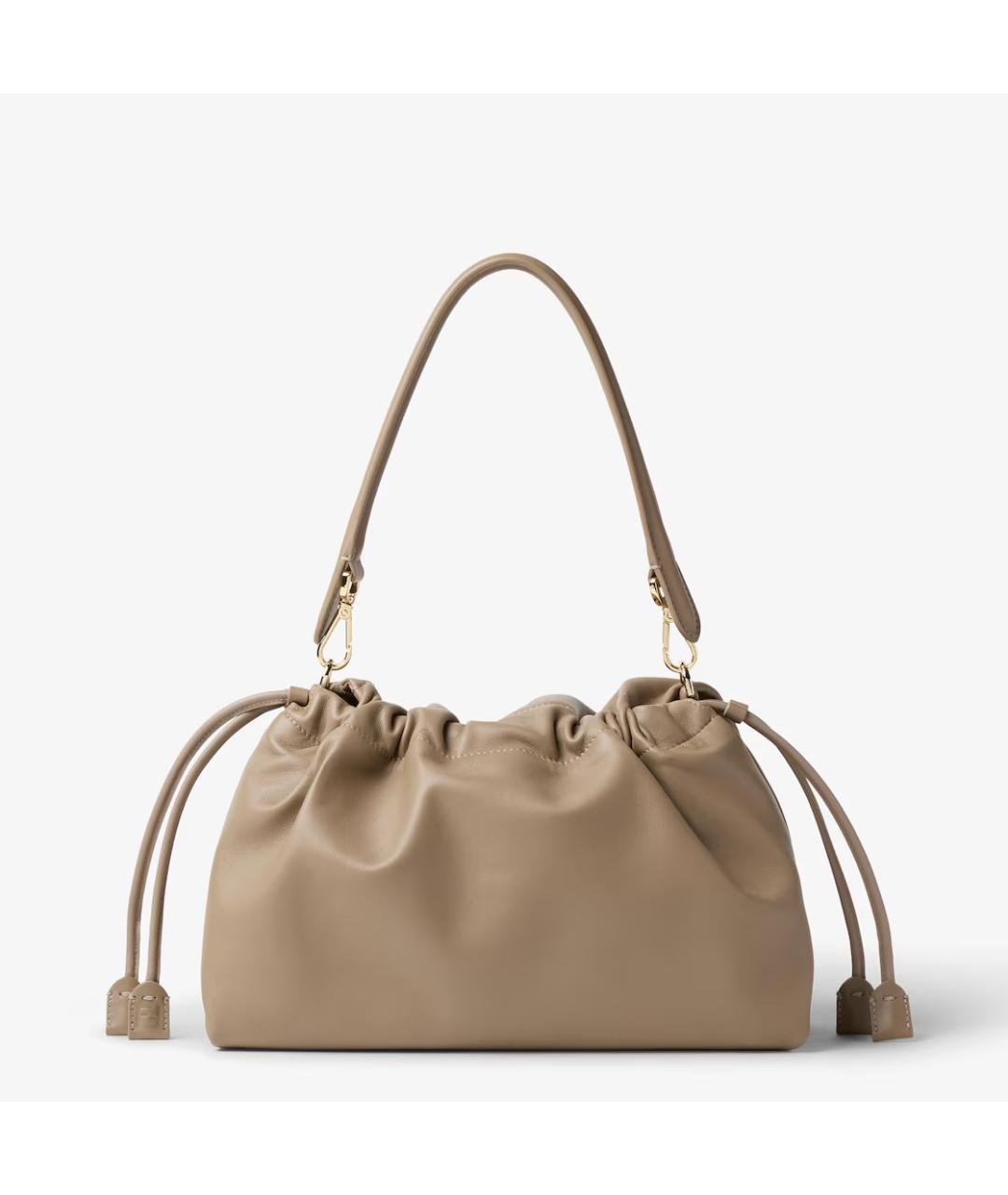FENDI Бежевая кожаная сумка через плечо, фото 3