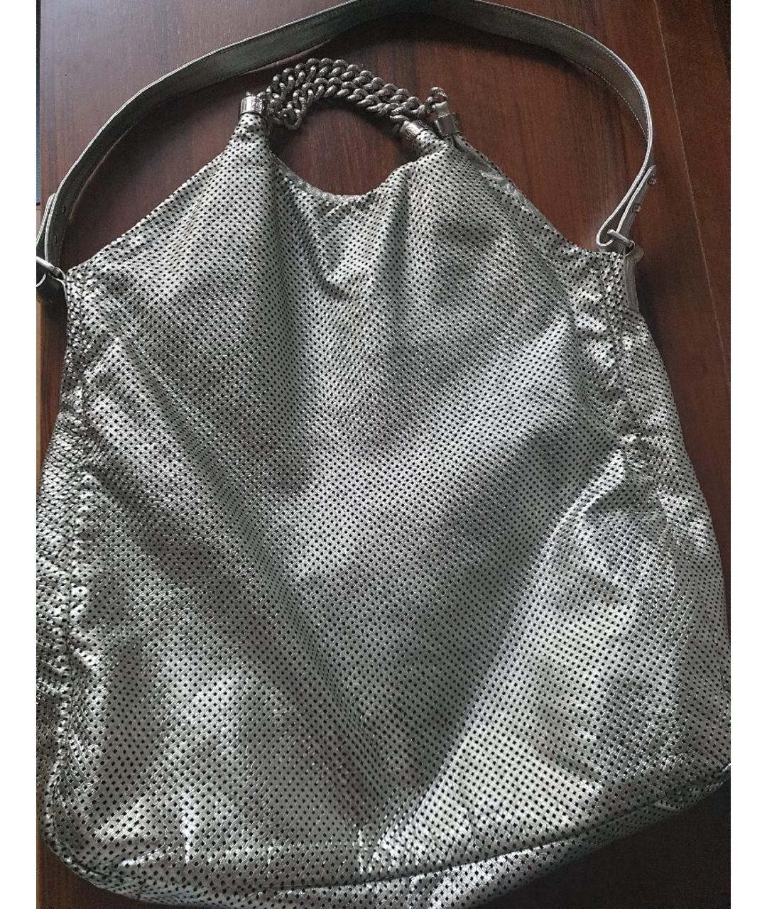 CHANEL PRE-OWNED Серебряная кожаная сумка тоут, фото 3