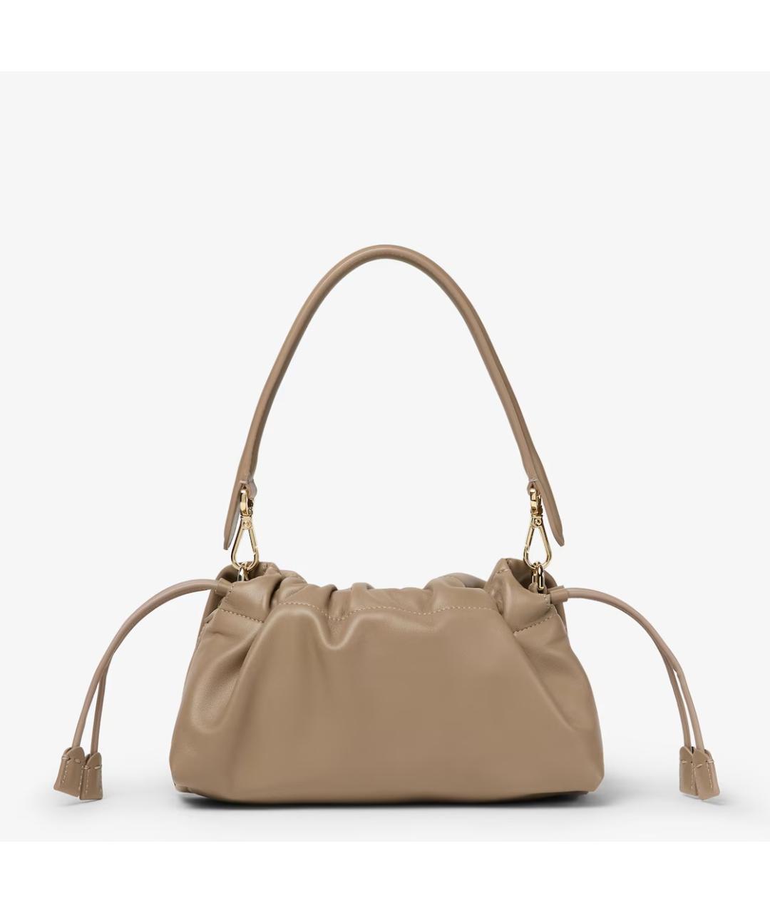 FENDI Бежевая кожаная сумка через плечо, фото 3