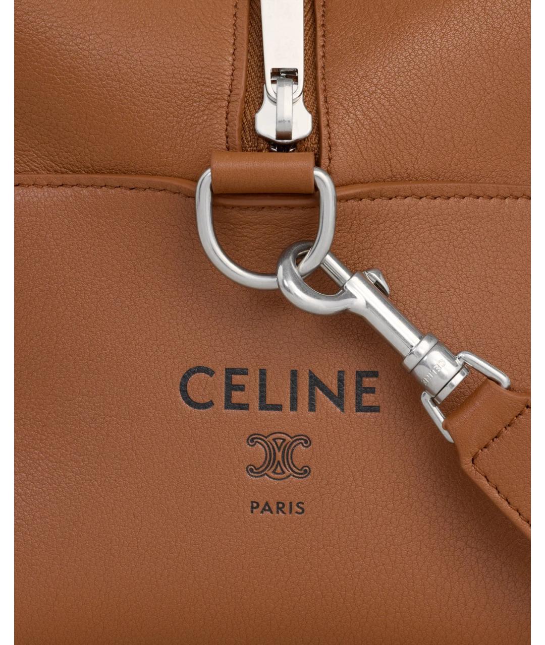 CELINE Коричневая кожаная сумка на плечо, фото 4