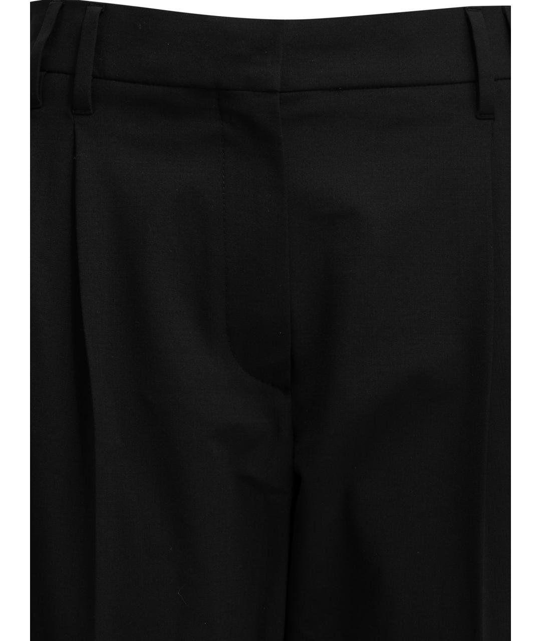 BRUNELLO CUCINELLI Черные шерстяные прямые брюки, фото 3