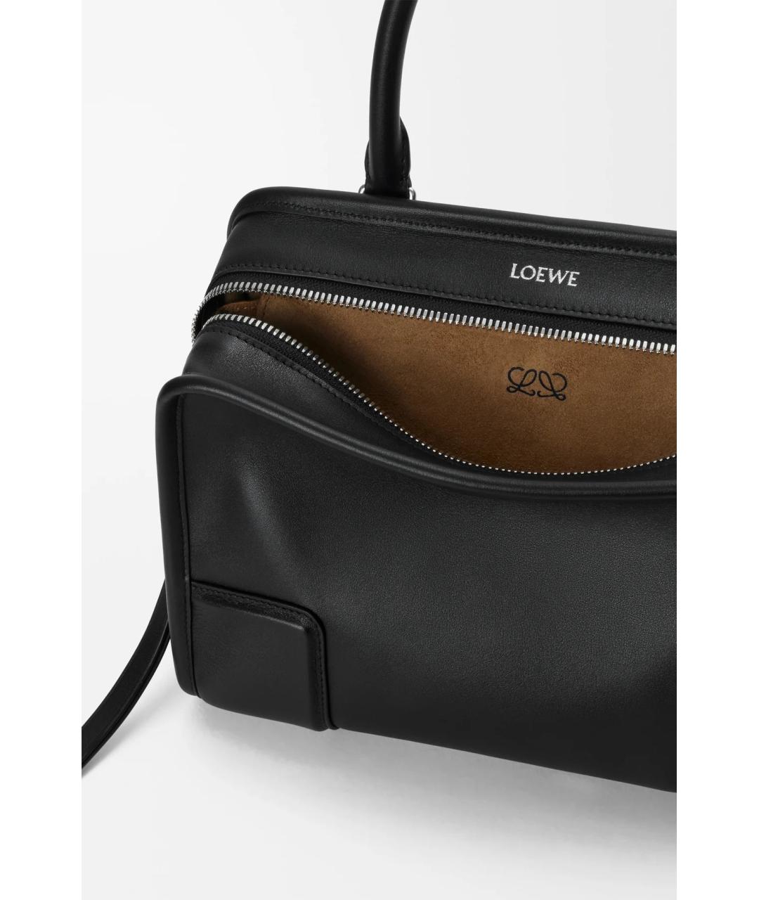 LOEWE Черная кожаная сумка с короткими ручками, фото 6