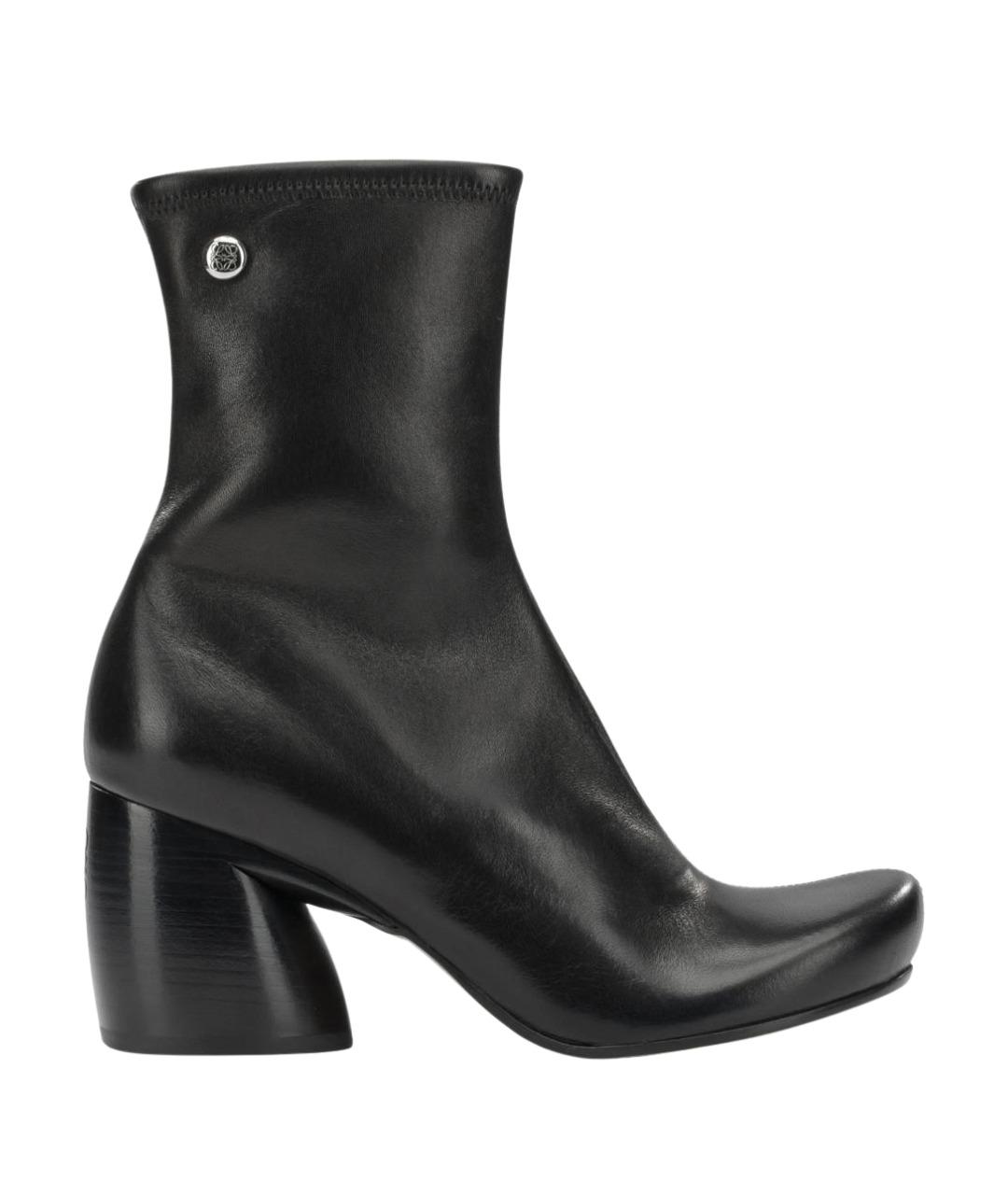 LOEWE Черные кожаные ботильоны, фото 1