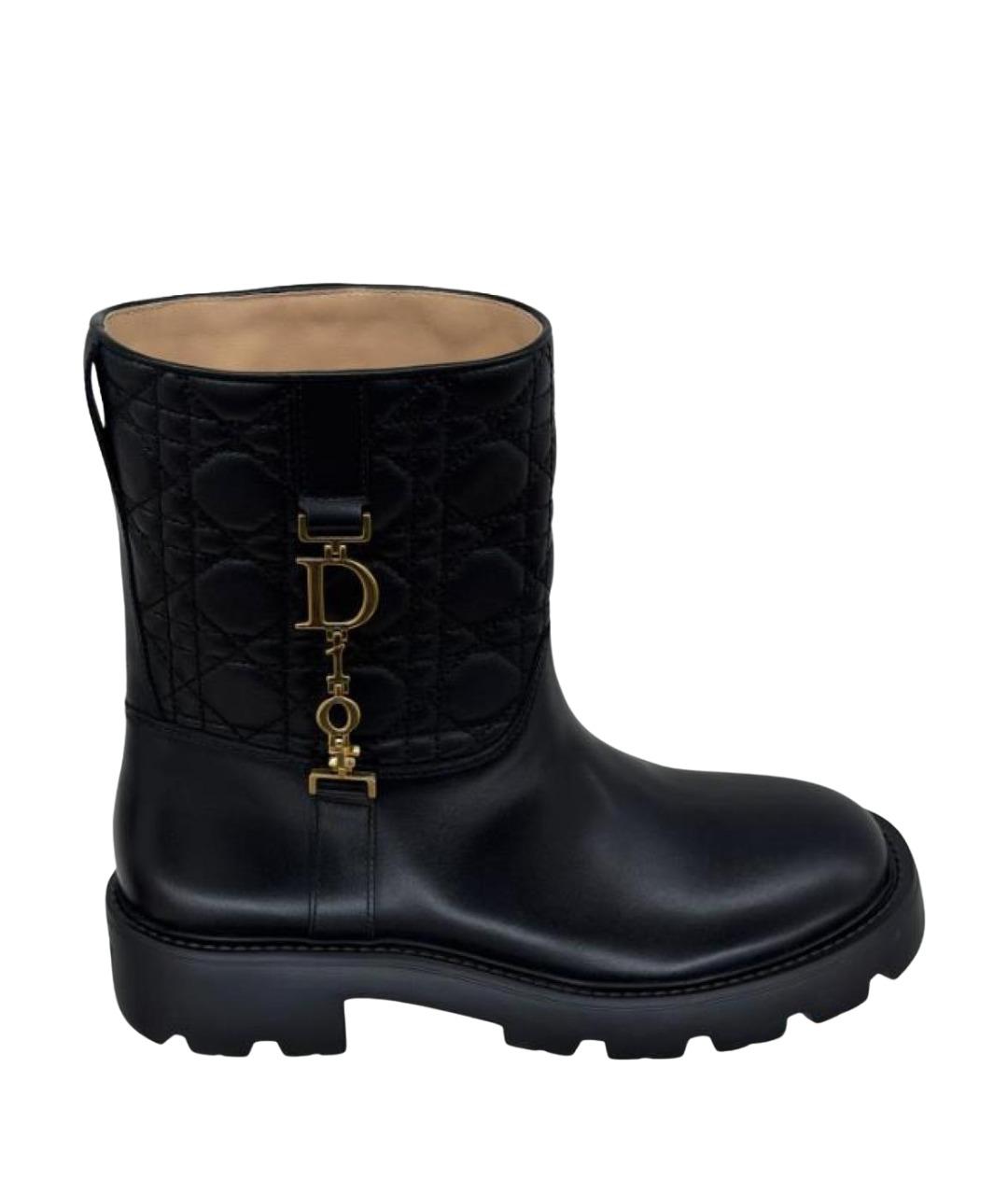 CHRISTIAN DIOR Черные кожаные сапоги, фото 1