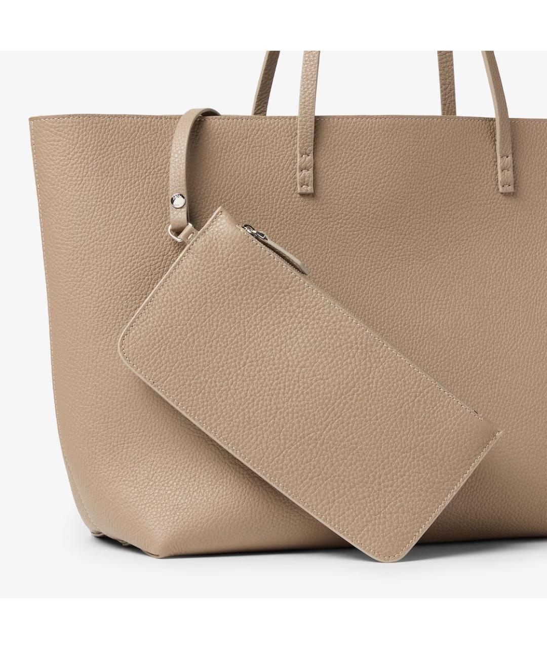 FENDI Бежевая кожаная сумка тоут, фото 4