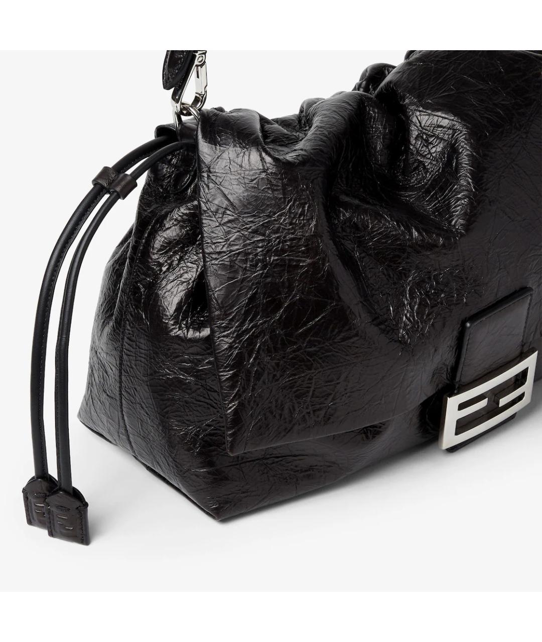 FENDI Черная кожаная сумка через плечо, фото 5