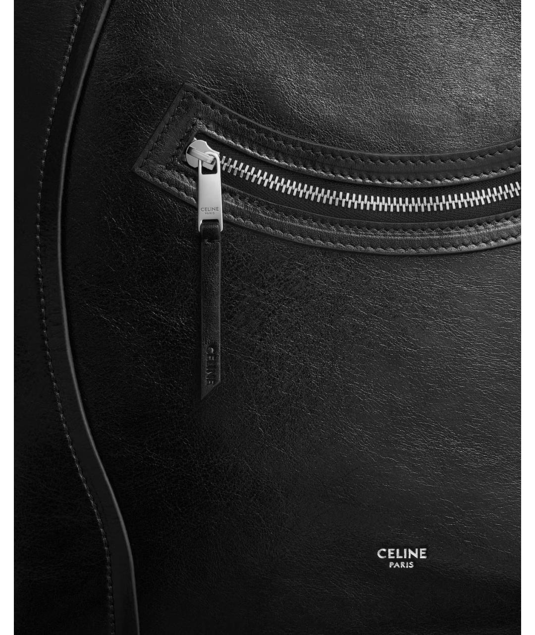 CELINE Черная кожаная сумка тоут, фото 4