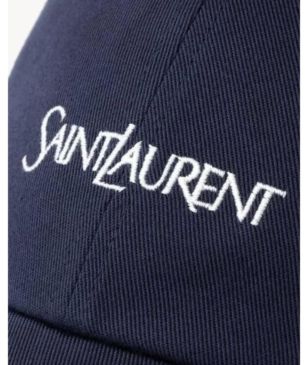 SAINT LAURENT Синяя хлопковая кепка, фото 4