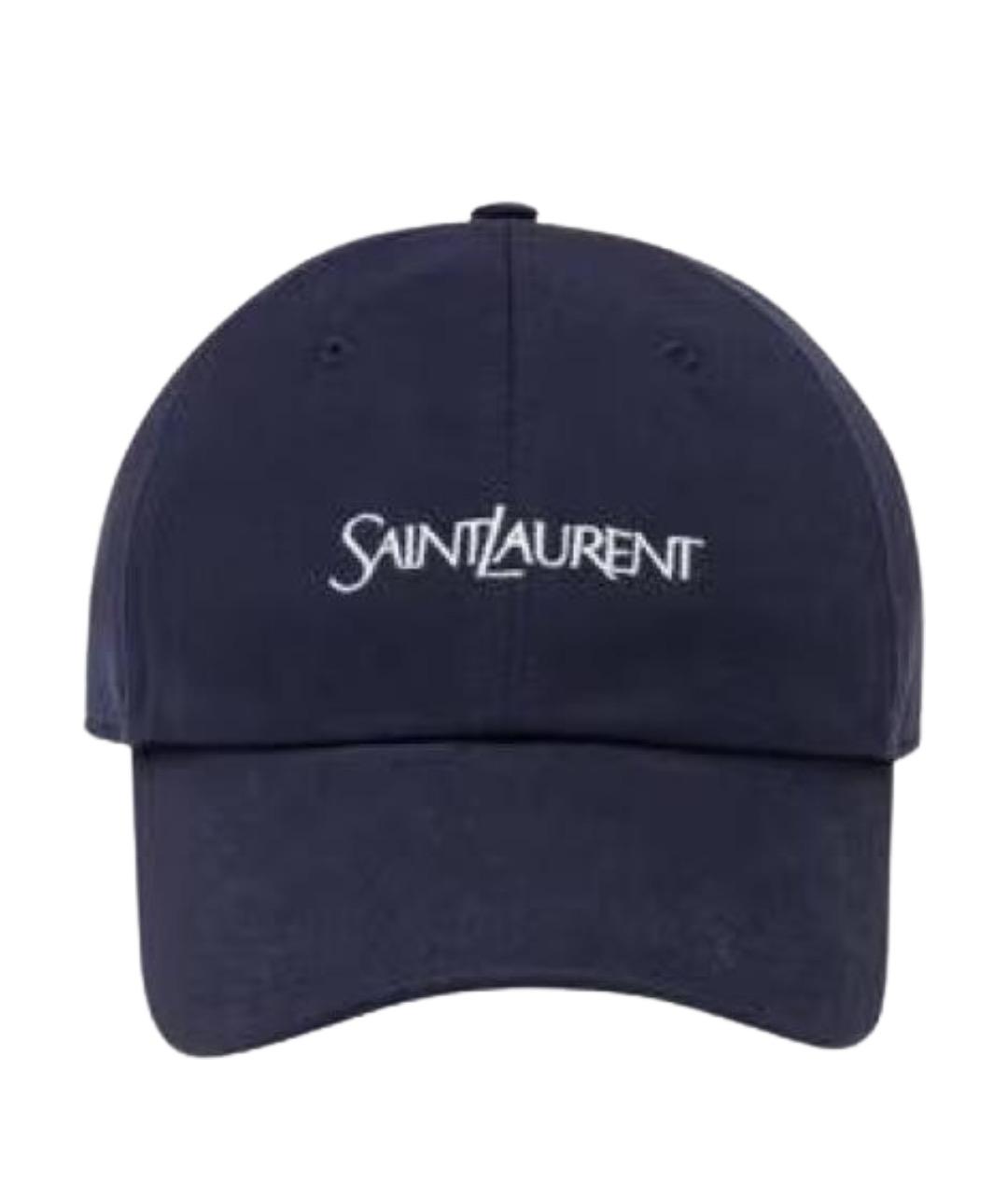 SAINT LAURENT Синяя хлопковая кепка, фото 1