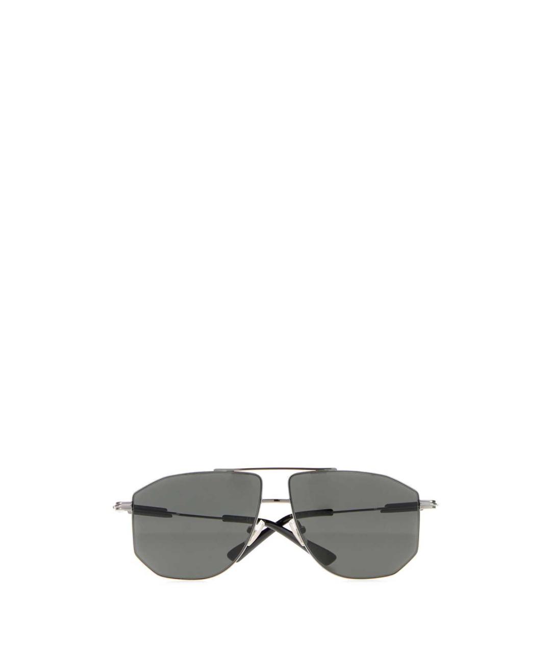 BOTTEGA VENETA Серебряные металлические солнцезащитные очки, фото 1